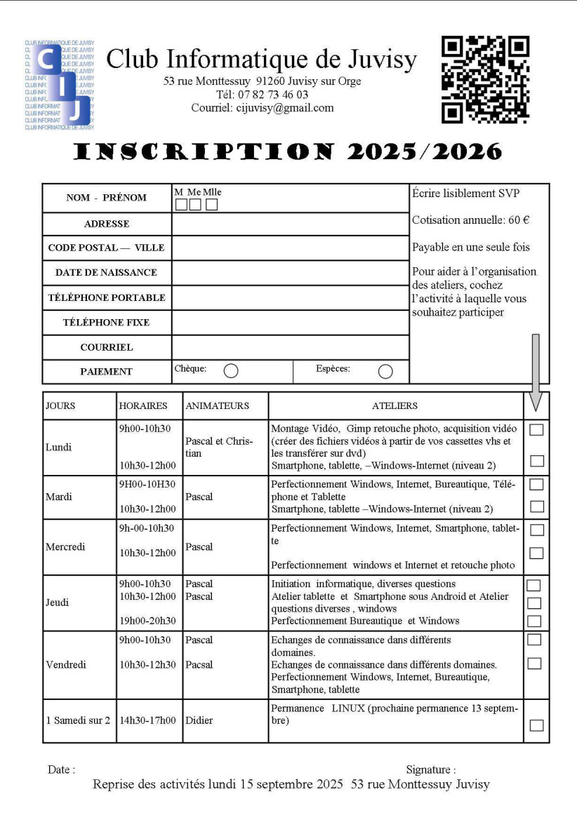 Inscription 2025 26