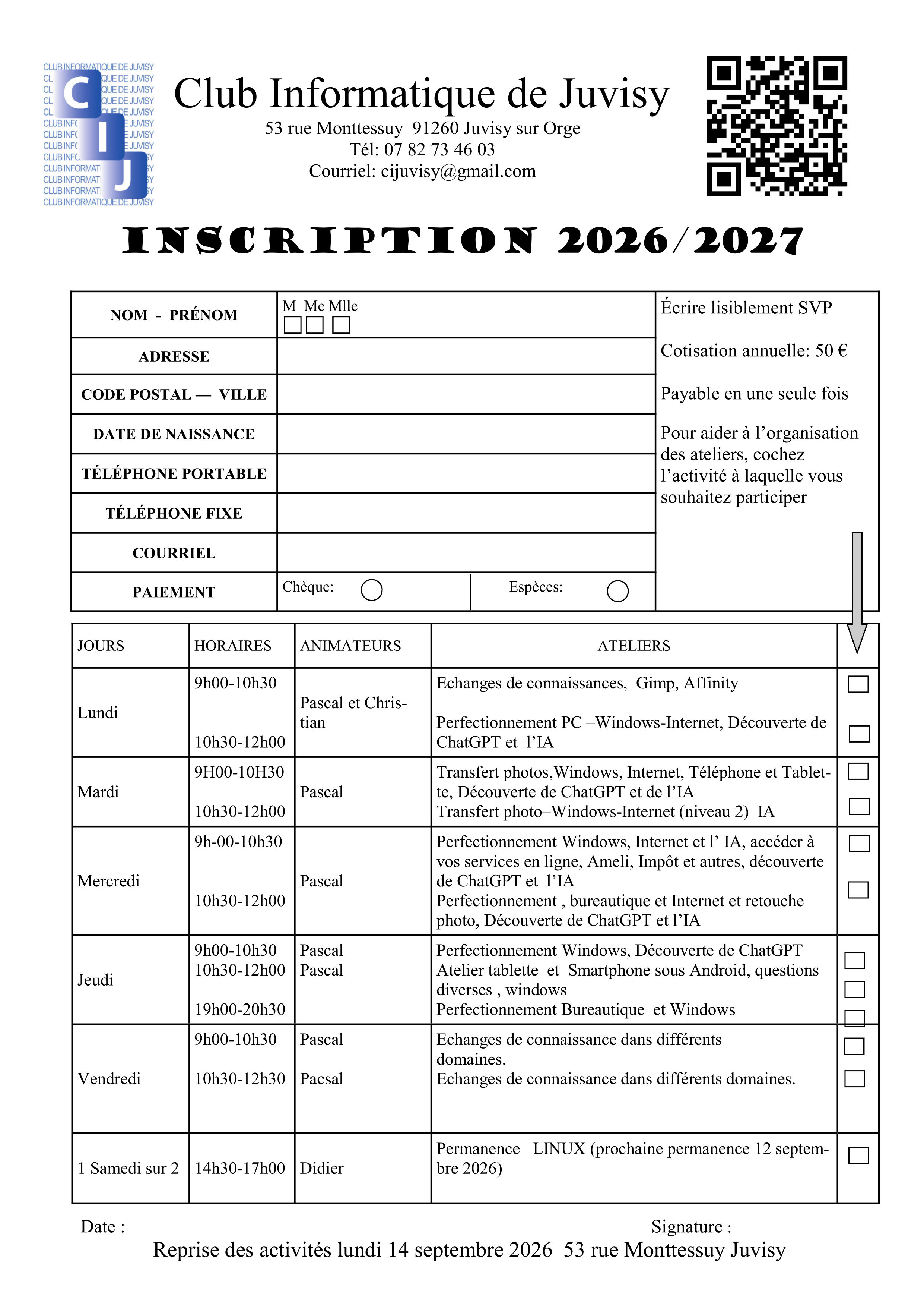 inscription 2026 2027